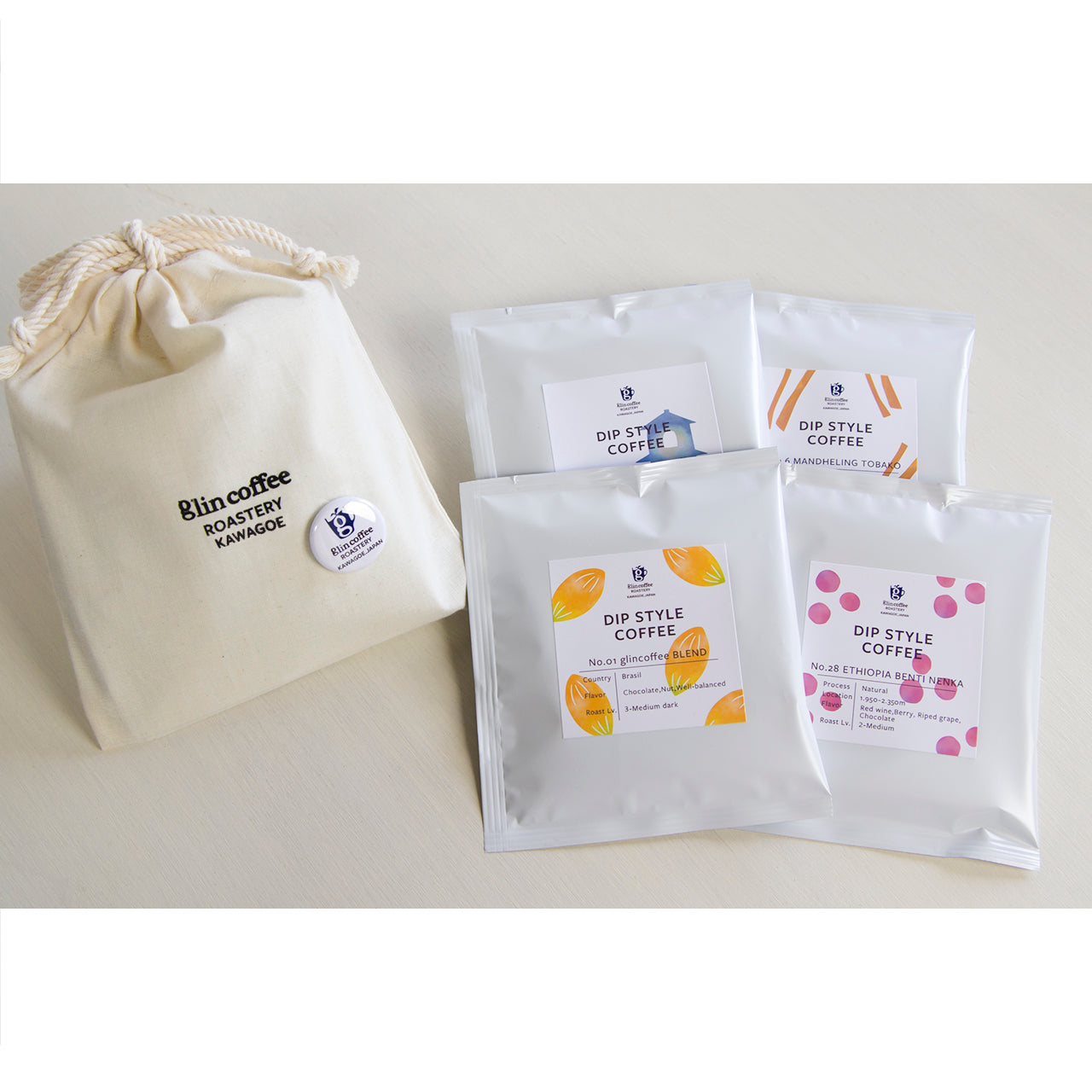 ディップスタイルコーヒー (コットン巾着袋 4個入り) ギフトセット